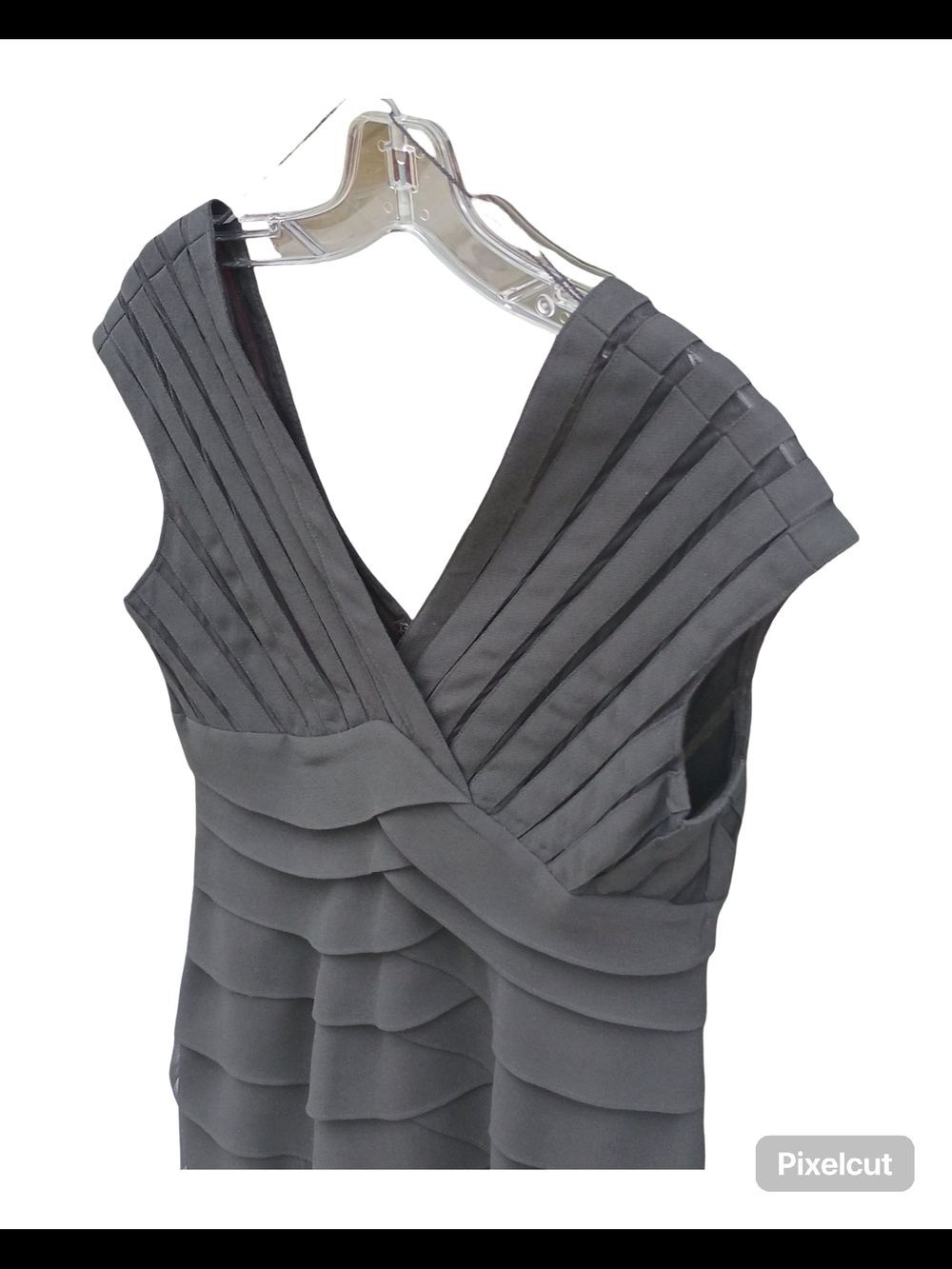 Vintage Scarlett Nite Pleated V-Neck Tiered Midi Dress Size 6 - Picture 12 of 14